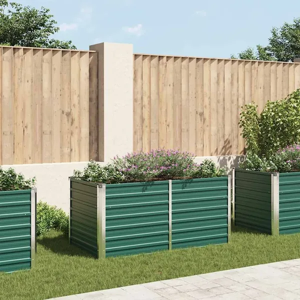 Jardinière 160 x 80 x 77 cm Acier galvanisé Vert