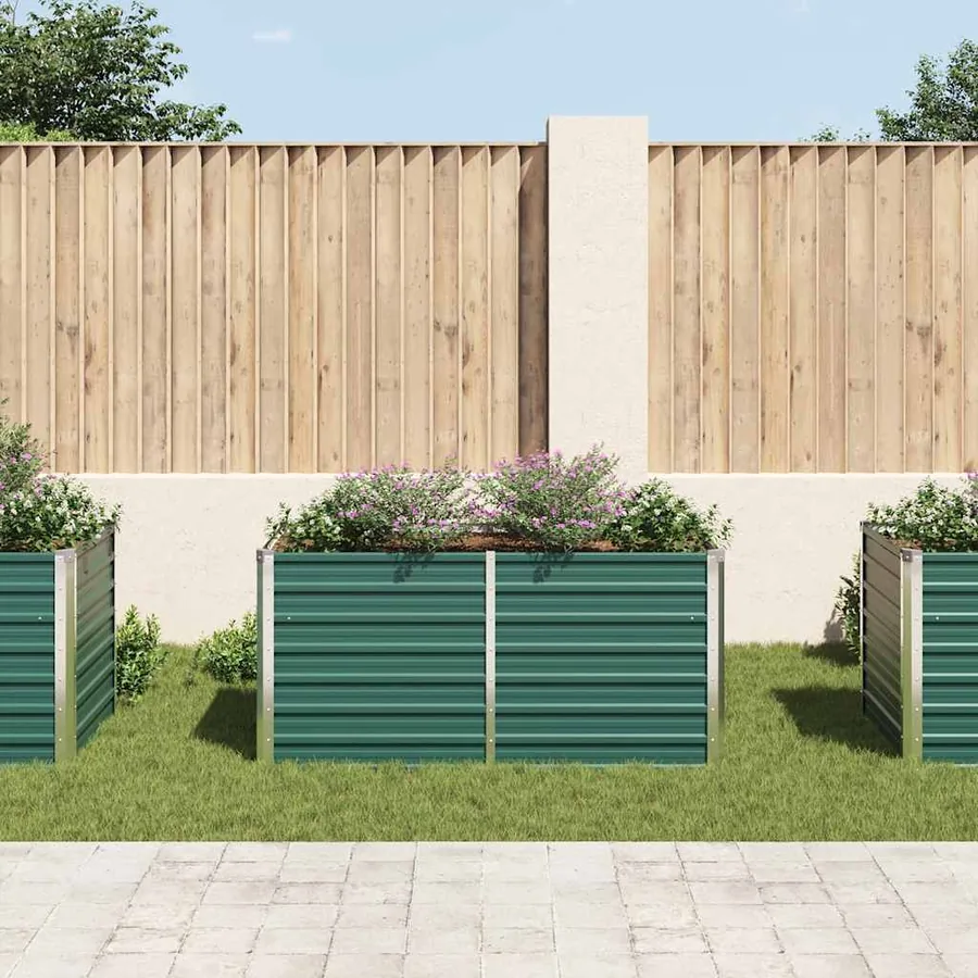 Jardinière 160 x 80 x 77 cm Acier galvanisé Vert - 3