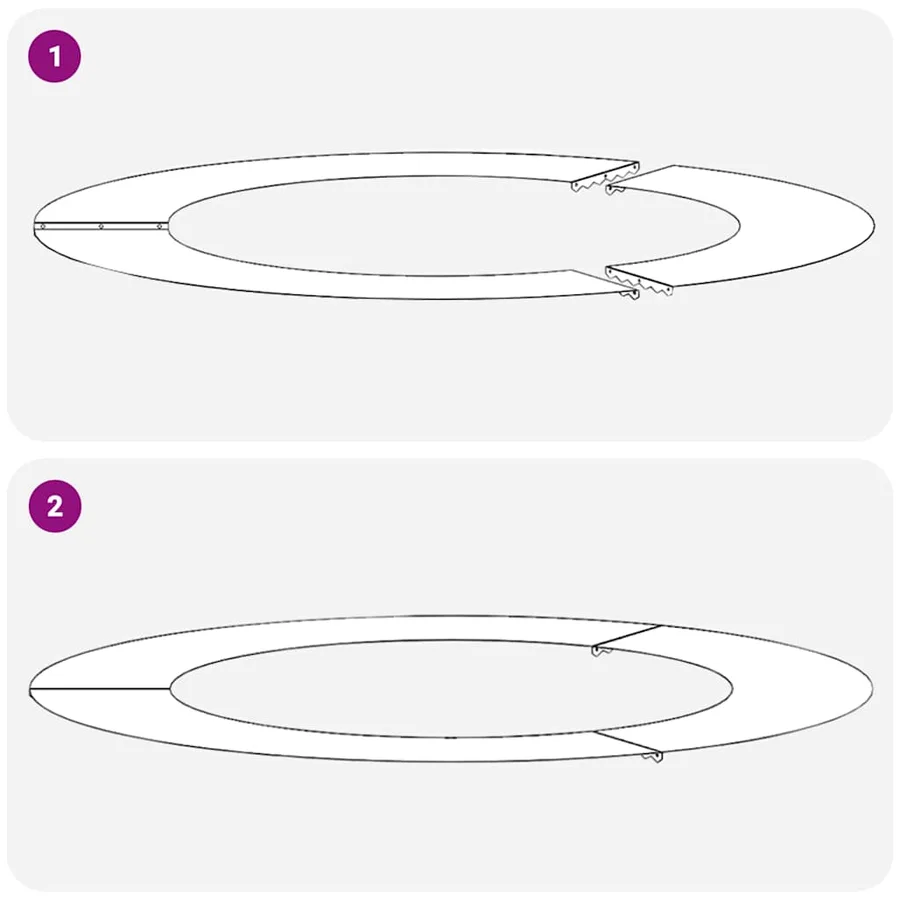 adapté pour anneau d'arbre plat Blanc Ø60/90 cm Acier - 7