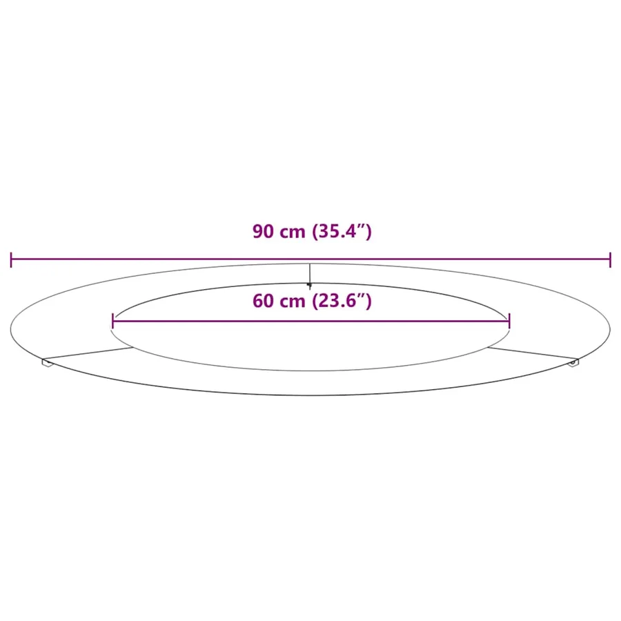 adapté pour anneau d'arbre plat Blanc Ø60/90 cm Acier - 9