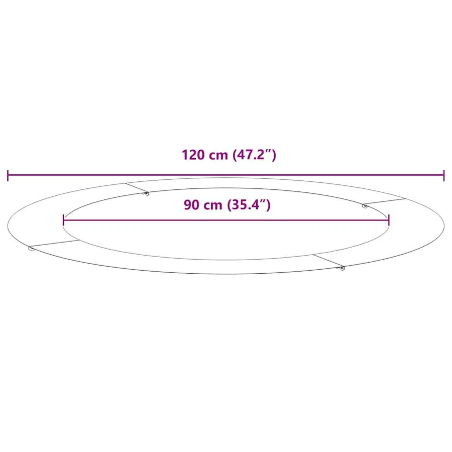 adapté pour anneaux d'arbre plats 5 pc Argent Ø90/120 cm - 10