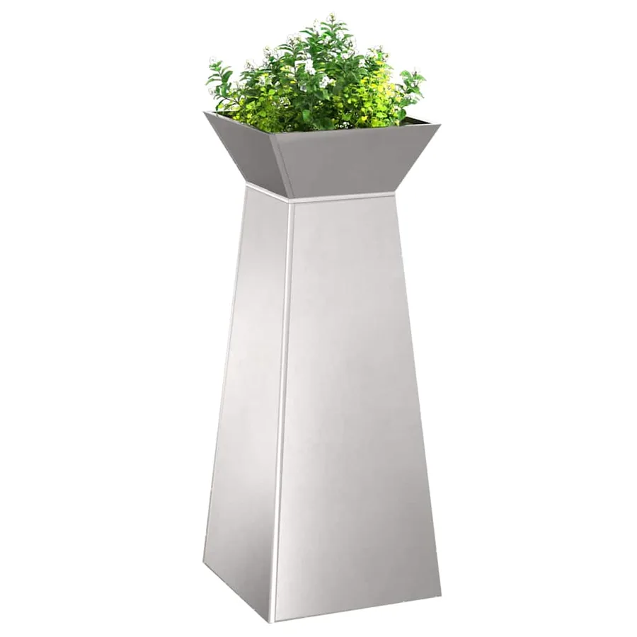 Jardinière à pilier 2 pc Argent 40 x 40 x 100 cm - 3