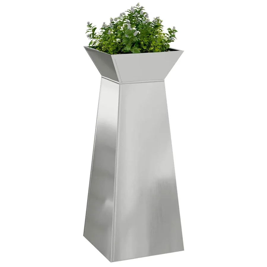 Jardinière à pilier 2 pc Argent 40 x 40 x 100 cm - 3