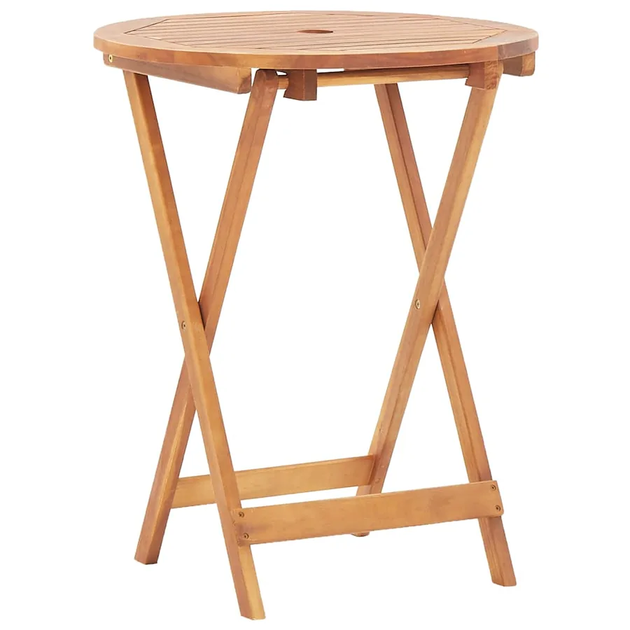 Table pliable de jardin 60x75 cm bois d'acacia massif - 2
