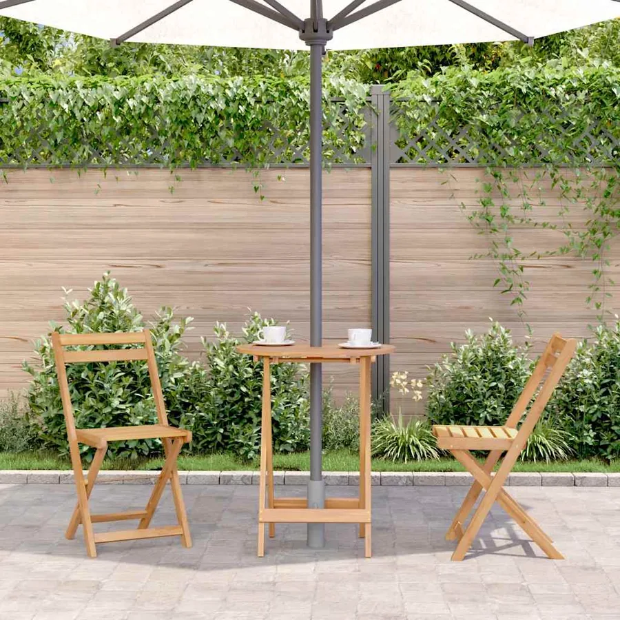 Table pliable de jardin 60x75 cm bois d'acacia massif - 3