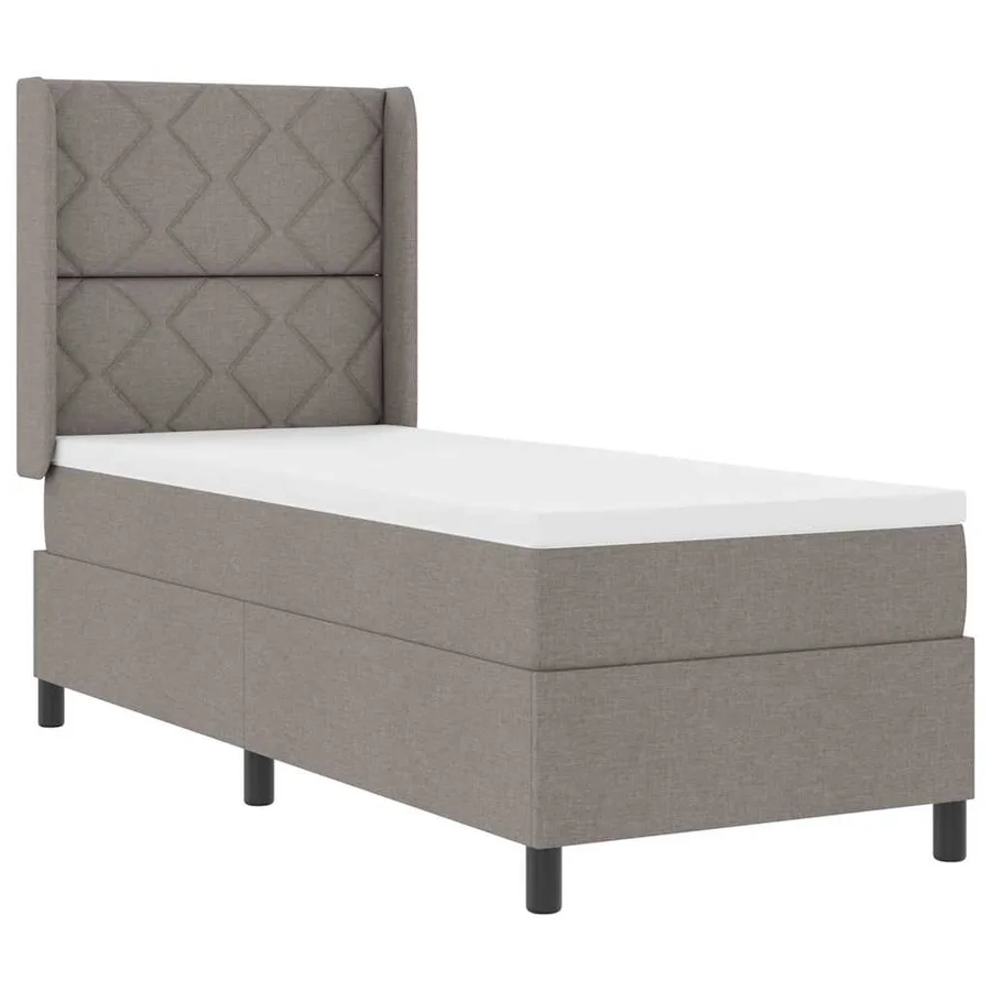 Lit à ressort LED avec tête de lit Taupe 80 x 200 cm tissu - 2