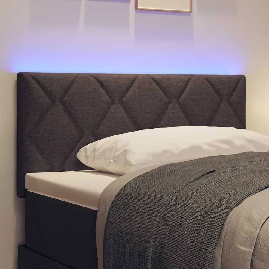 Tête de lit LED Marron 100 cm tissu - 3