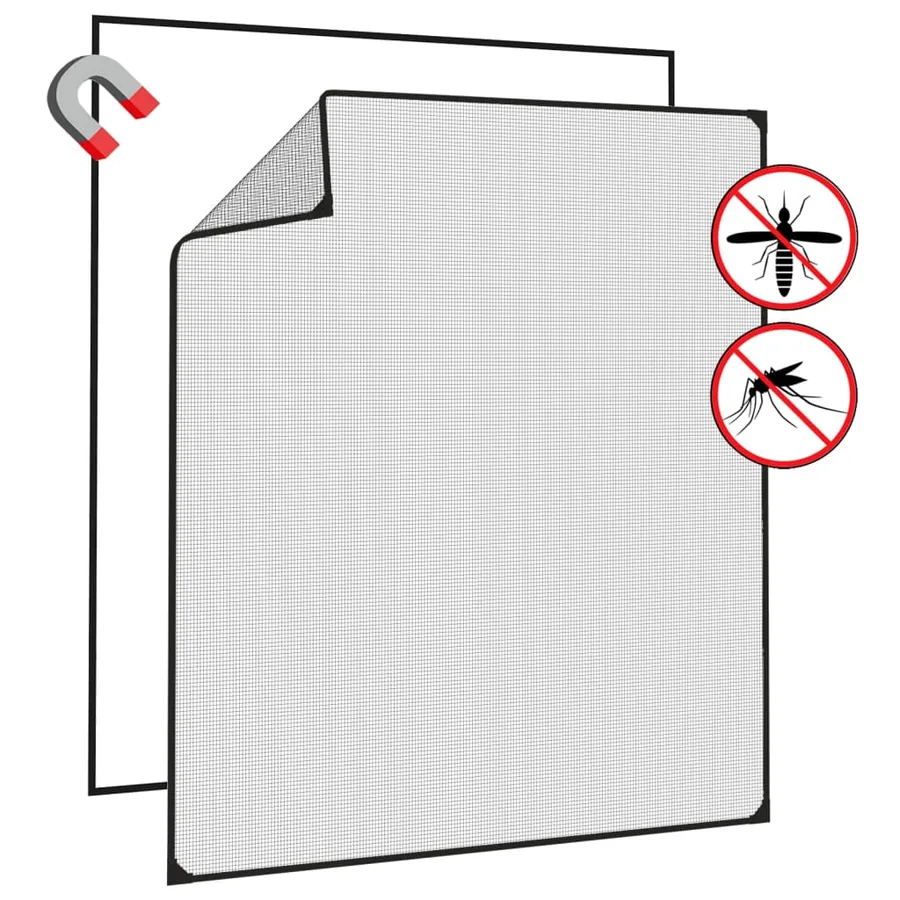 Moustiquaire magnétique pour fenêtres anthracite 120x140 cm - 4