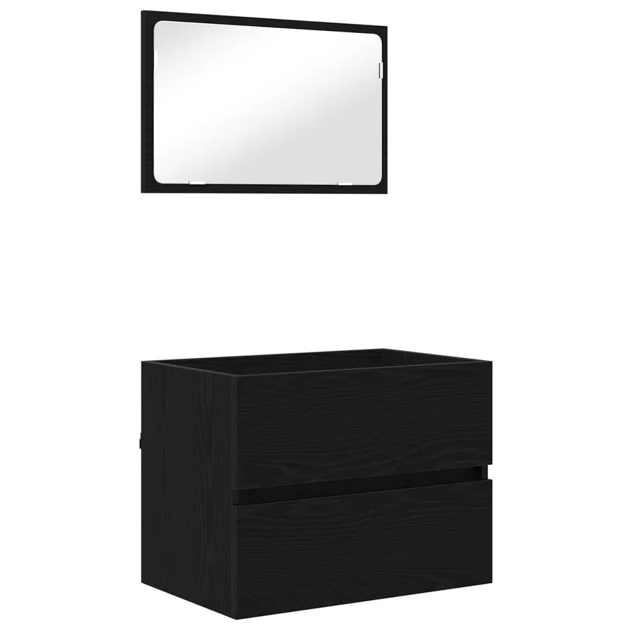 Ensemble de mobilier de salle de bain 3 pcs Chêne noir - 5
