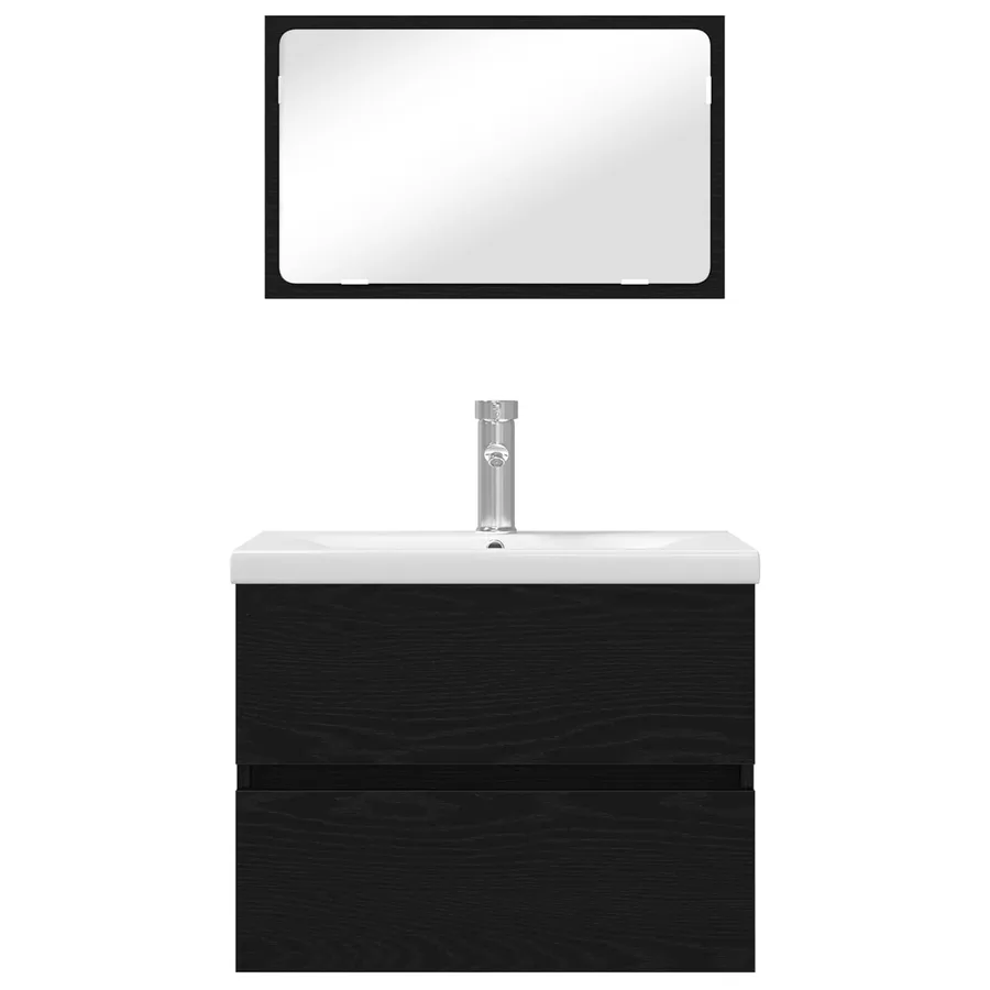 Ensemble de mobilier de salle de bain 3 pcs Chêne noir - 7