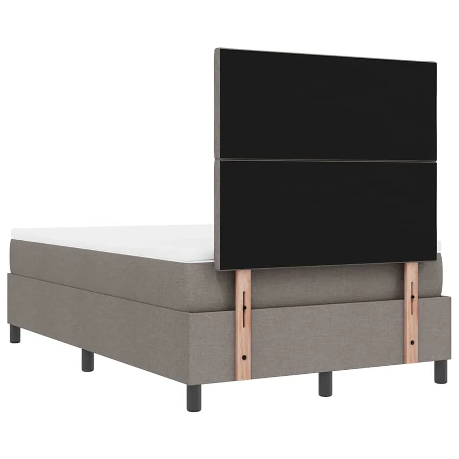 Lit à ressorts avec tête de lit Taupe 120 x 200 cm tissu - 8