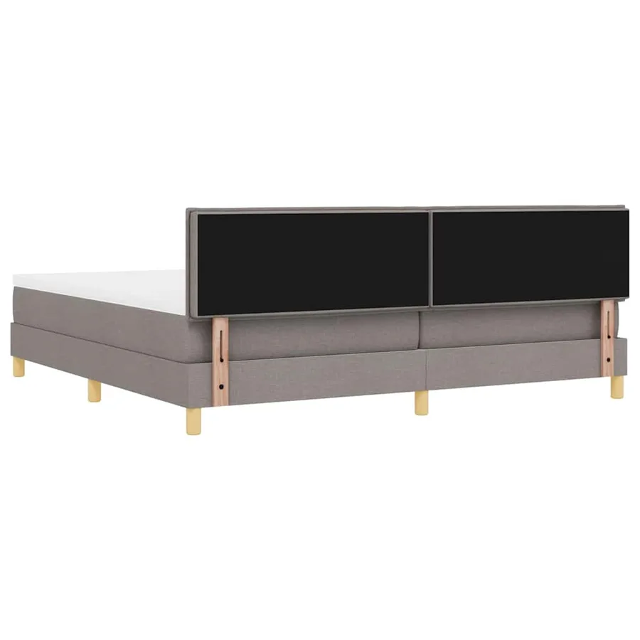 Lit à ressort LED avec bandes LED Taupe 200 x 200 cm tissu - 8