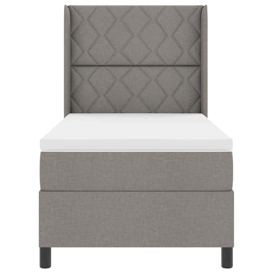Lit à ressort LED avec tête de lit Taupe 100 x 200 cm tissu - 7