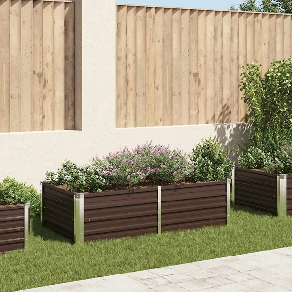 Jardinière 160 x 80 x 45 cm Acier galvanisé Marron