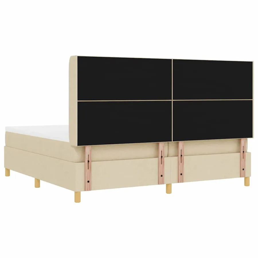 Lit à ressorts avec bandes LED Crème 200 x 200 cm tissu - 10