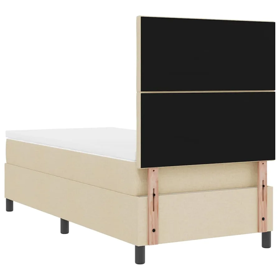 Lit à ressorts avec bandes LED Crème 100 x 200 cm tissu - 10