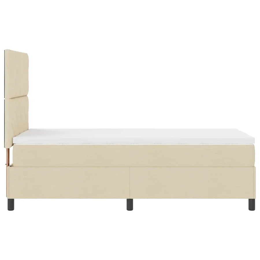 Lit à ressorts avec bandes LED Crème 100 x 200 cm tissu - 9