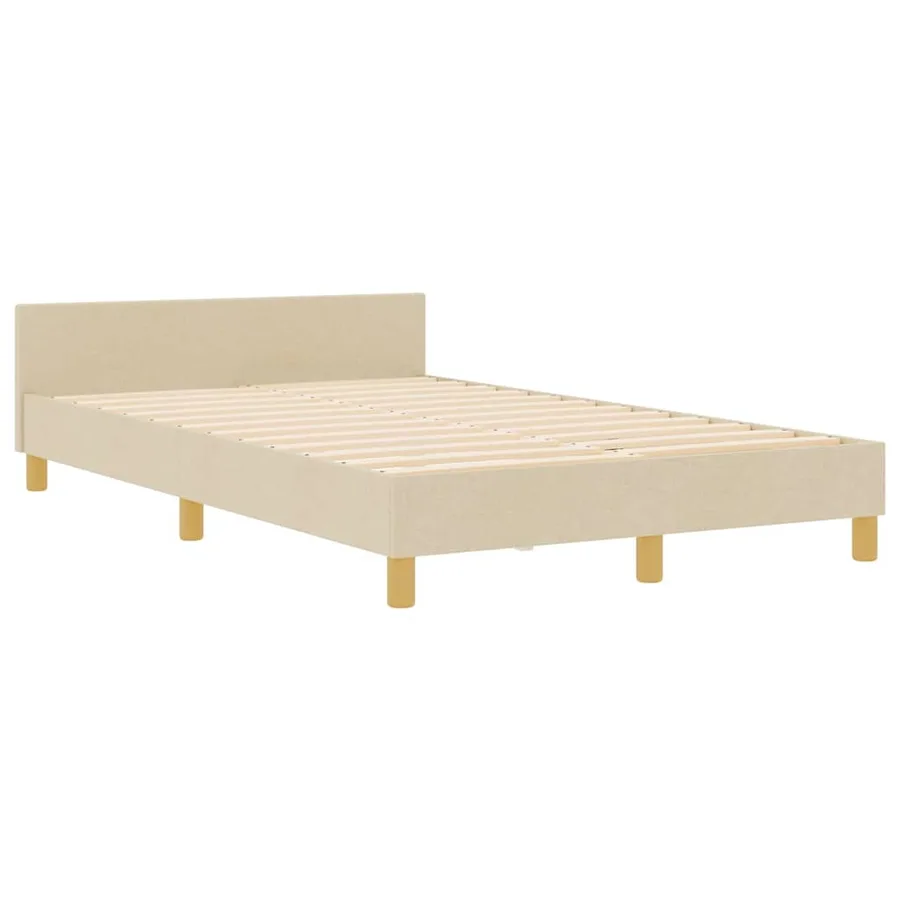 Cadre de lit avec tête de lit Crème 120 x 200 cm tissu - 4