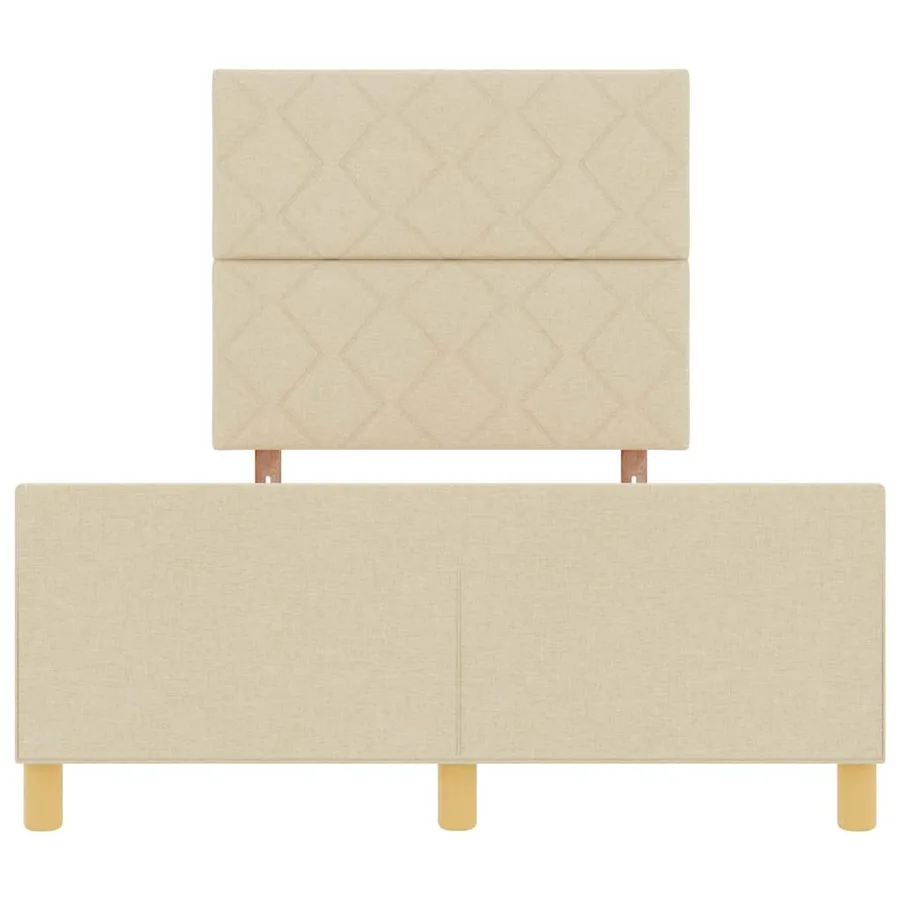 Cadre de lit avec tête de lit Crème 120 x 200 cm tissu - 7