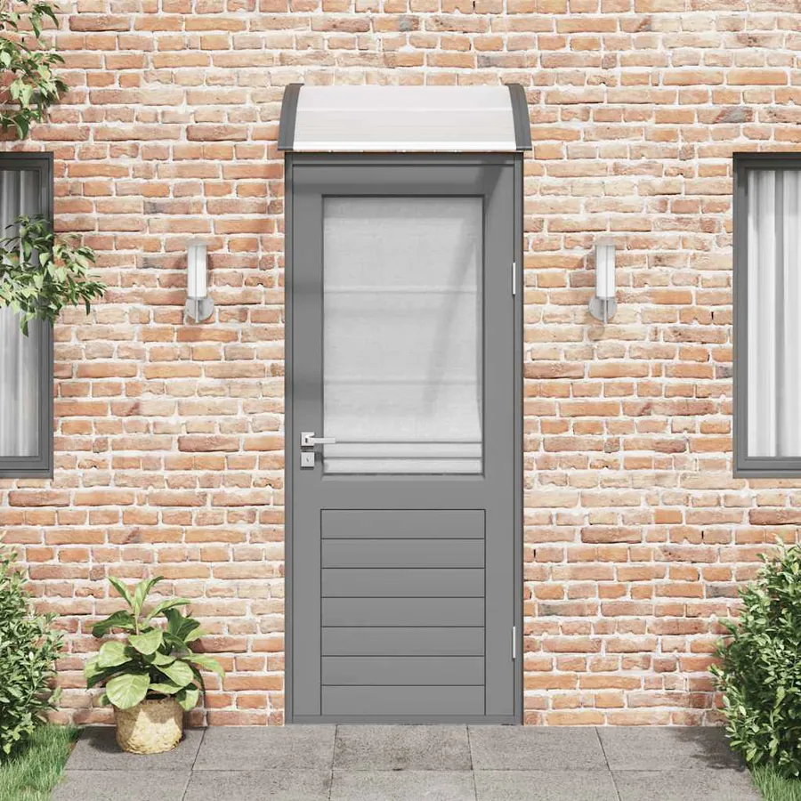 Auvent de porte Noir et transparent 80x75 cm Polycarbonate - 3