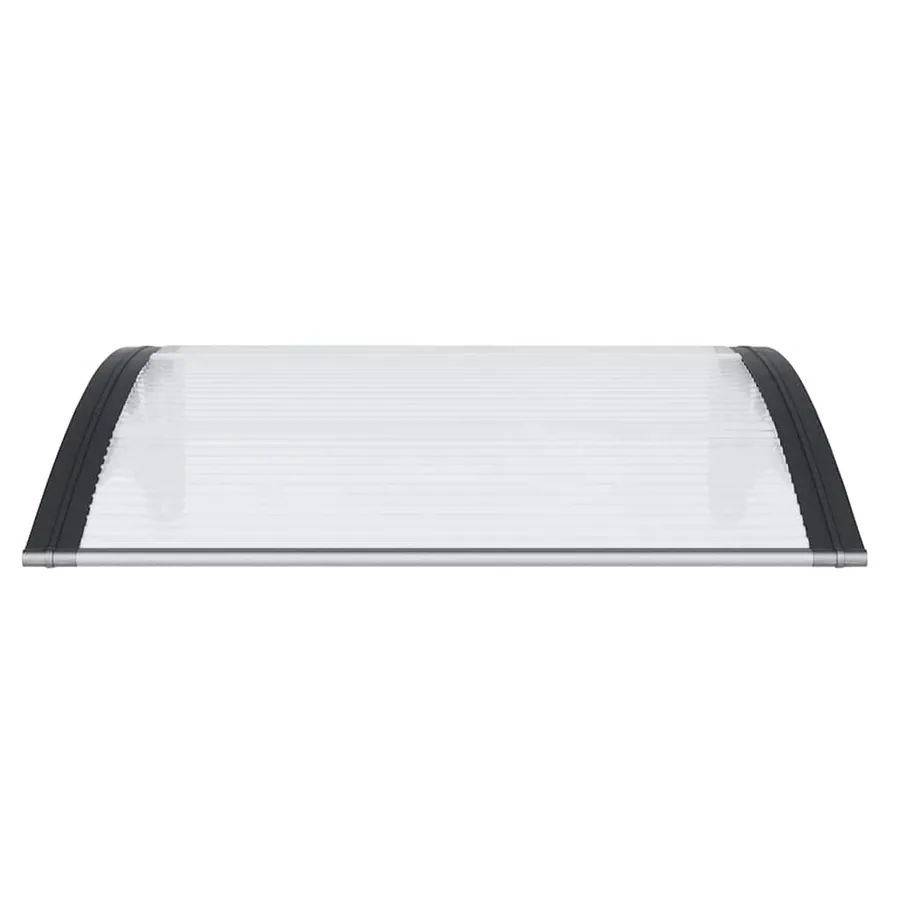 Auvent de porte Noir et transparent 80x75 cm Polycarbonate - 4