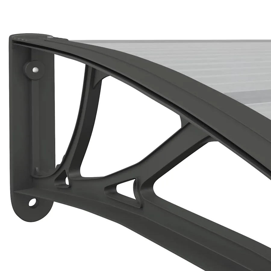 Auvent de porte Noir et transparent 80x75 cm Polycarbonate - 6