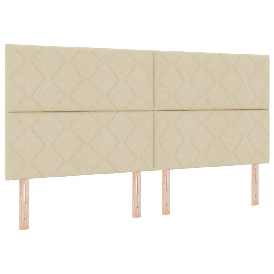 Cadre de lit avec tête de lit Crème 200 x 200 cm tissu - 6