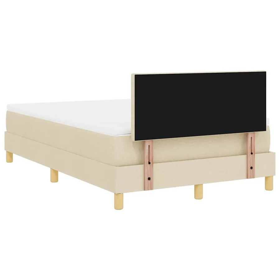 Lit à ressort LED avec bandes LED Crème 120 x 200 cm tissu - 10