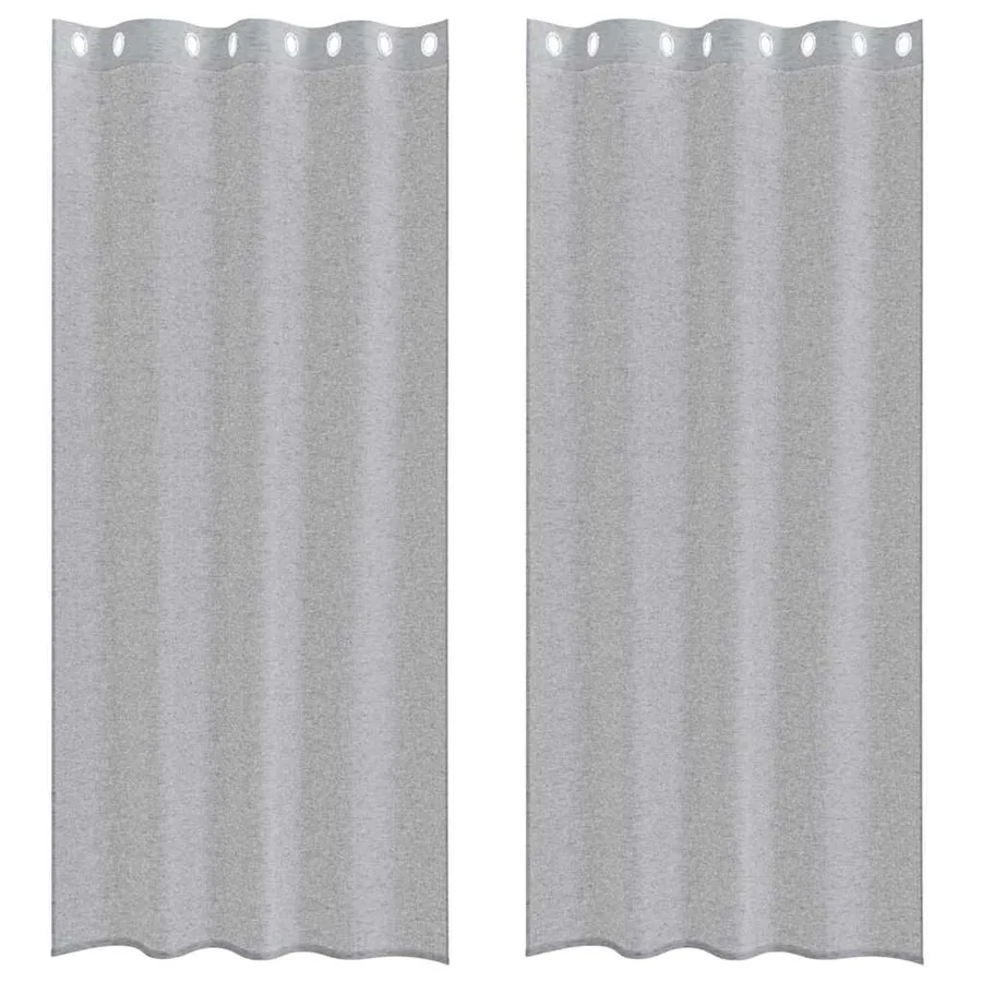 Rideau en Voile 2 pcs Gris foncé 260 x 140 cm Polyester - 2