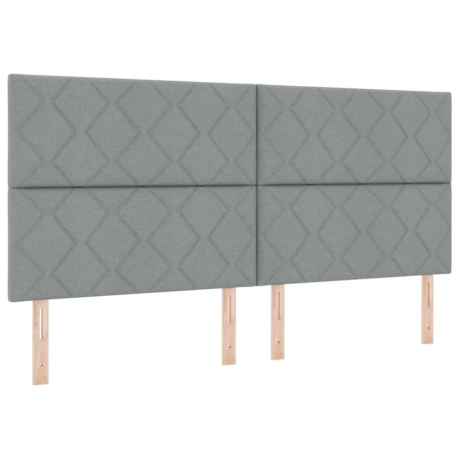 Tête de lit LED Gris clair 200 cm tissu - 2