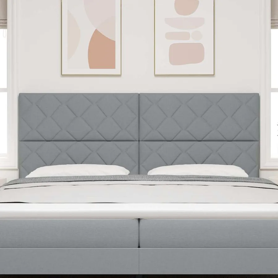 Tête de lit LED Gris clair 200 cm tissu - 3