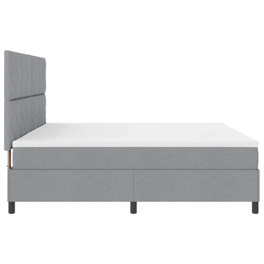Lit à ressorts avec bandes LED Gris clair 200 x 200 cm tissu - 5