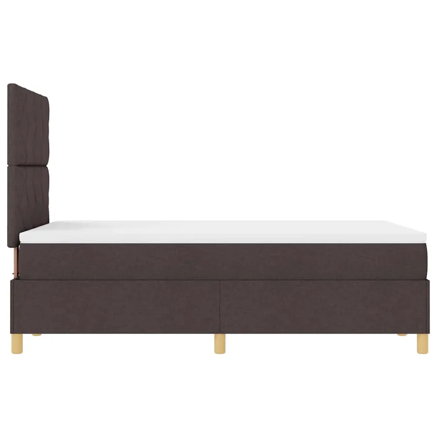 Lit à ressort LED Marron foncé 120 x 200 cm tissu - 9