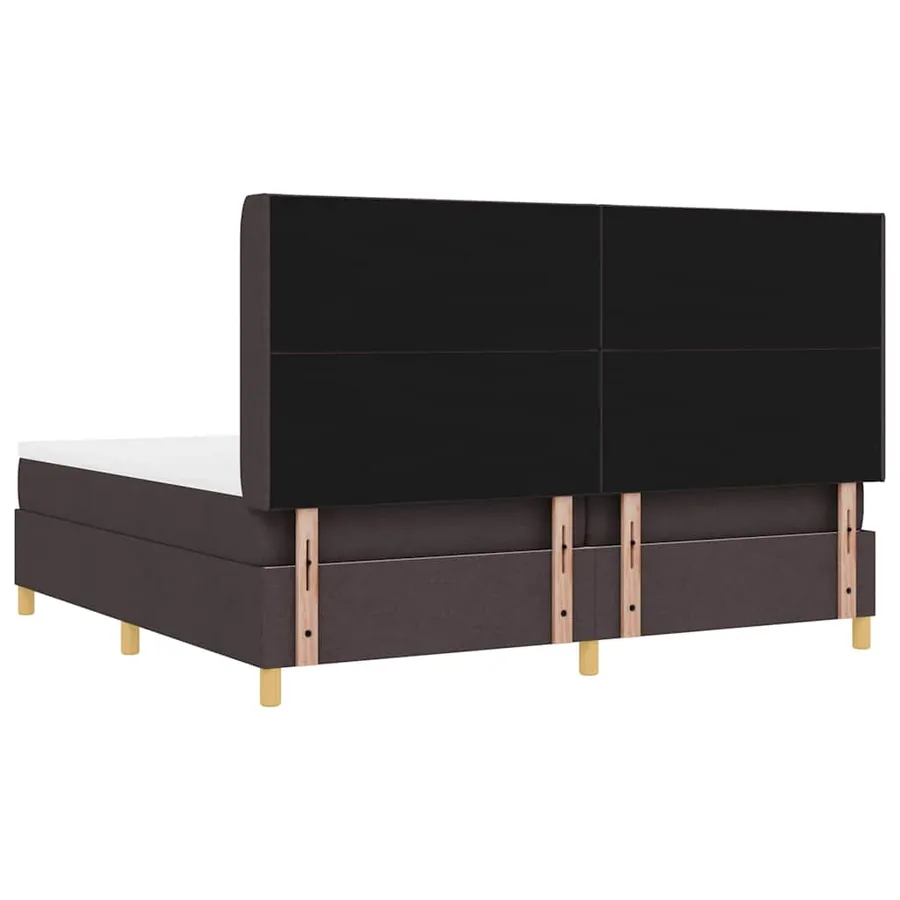Lit à ressorts avec bandes LED Marron 200 x 200 cm tissu - 8