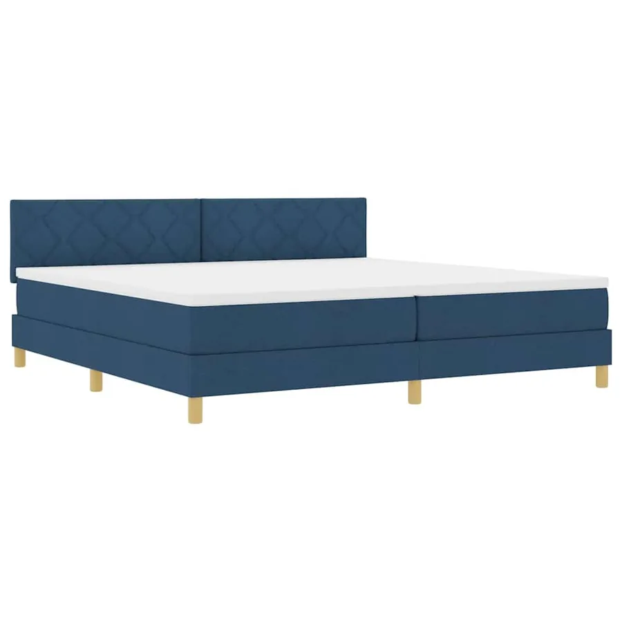 Lit à ressort LED avec bandes LED Bleu 200 x 200 cm tissu - 2