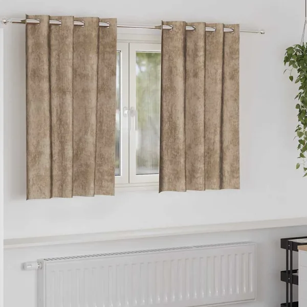 Rideaux en velours 2 pcs Champagne 140 x 140 cm Velours