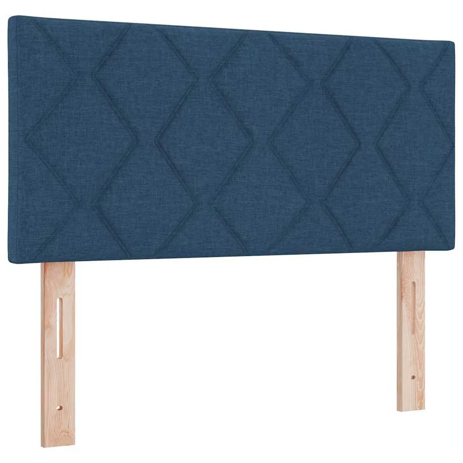 Lit à ressorts avec tête de lit Bleu 200 x 100 cm tissu - 5