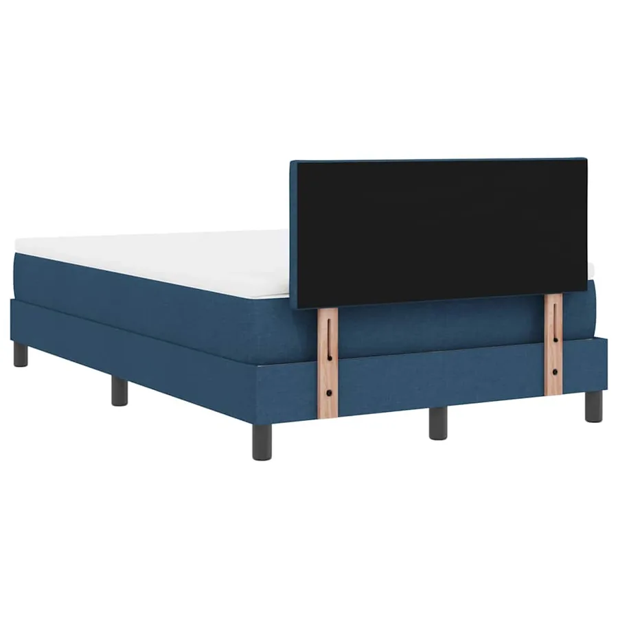 Lit à ressorts avec coussin Bleu 120 x 200 cm tissu - 9