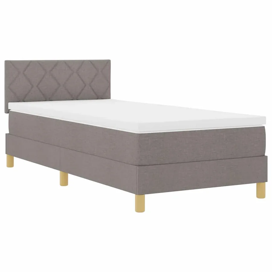Lit à ressort LED avec bandes LED Taupe 100 x 200 cm tissu - 2
