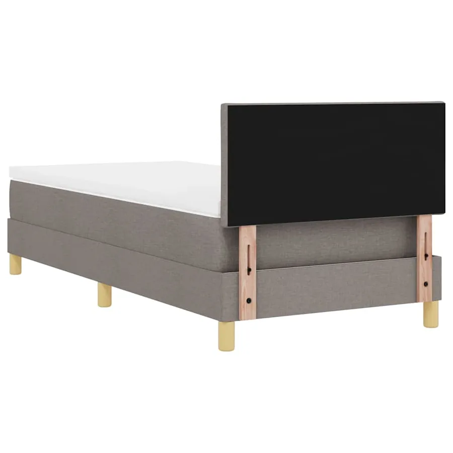 Lit à ressort LED avec bandes LED Taupe 100 x 200 cm tissu - 8