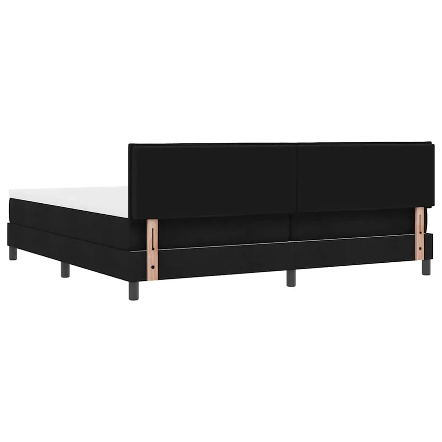 Lit à ressorts avec matelas avec LED Noir 200 x 200 cm tissu - 10