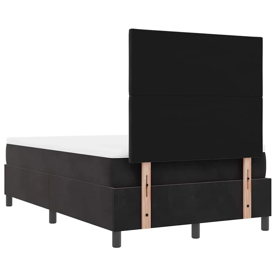 Lit à ressorts avec tête de lit Noir 200 x 120 cm Velours - 10