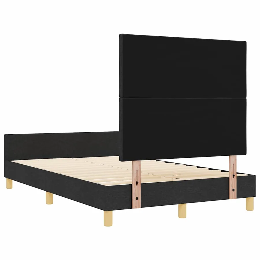 Cadre de lit avec tête de lit Noir 120 x 190 cm tissu - 9