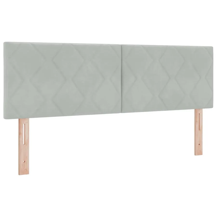 Tête de lit Gris clair 144 cm Velours - 2
