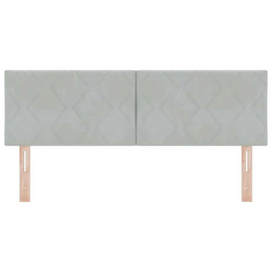 Tête de lit Gris clair 144 cm Velours - 5