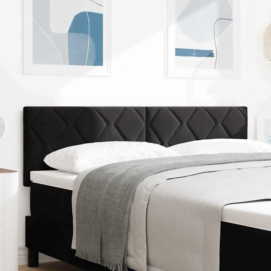 Tête de lit LED Noir 144 cm Velours