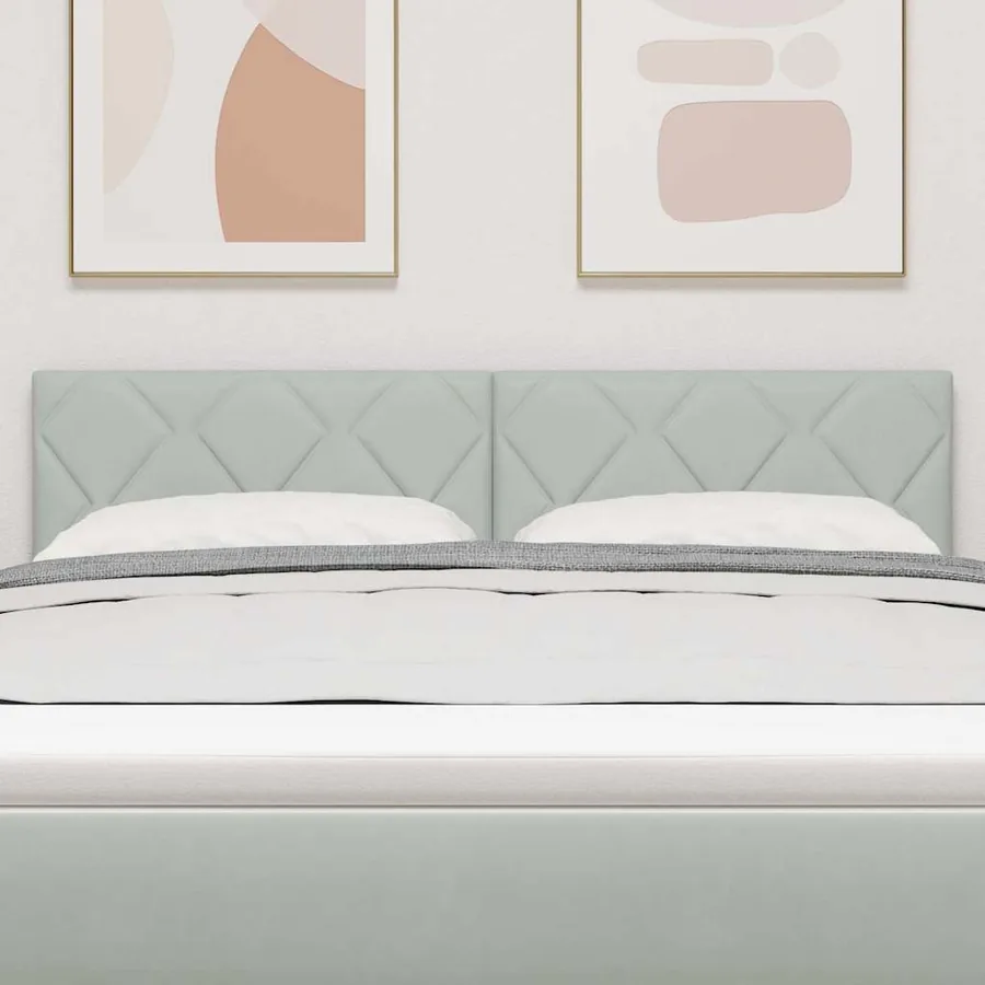 Tête de lit LED Gris clair 144 cm Velours - 3