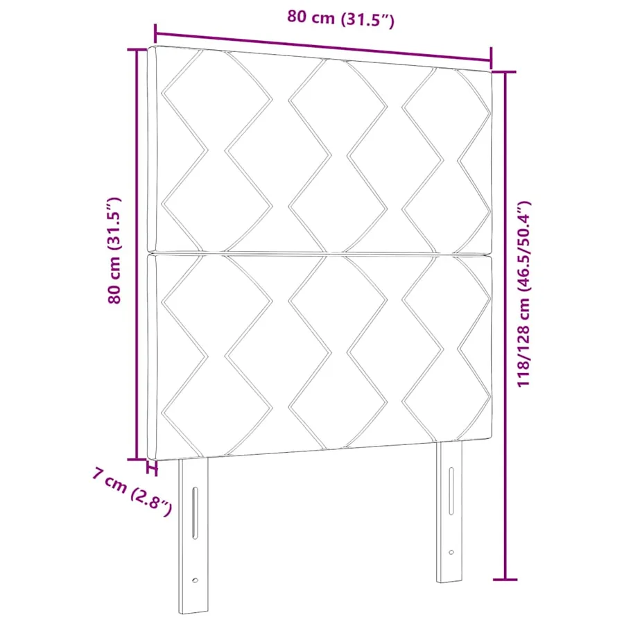 Tête de lit LED Gris clair 80 cm tissu - 10