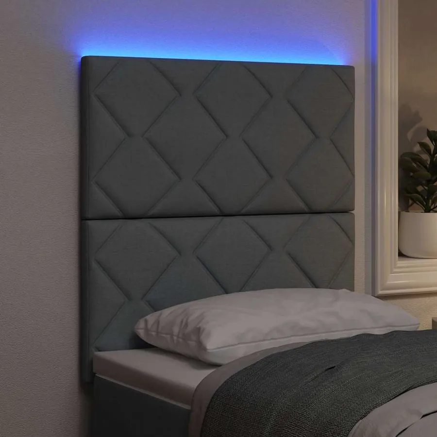Tête de lit LED Gris clair 80 cm tissu - 4