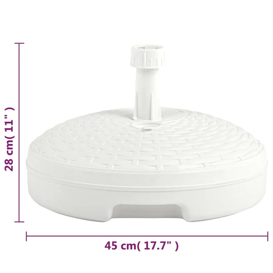 Socle de parasol rempli de sable/d'eau 20 L Plastique rotin - 6